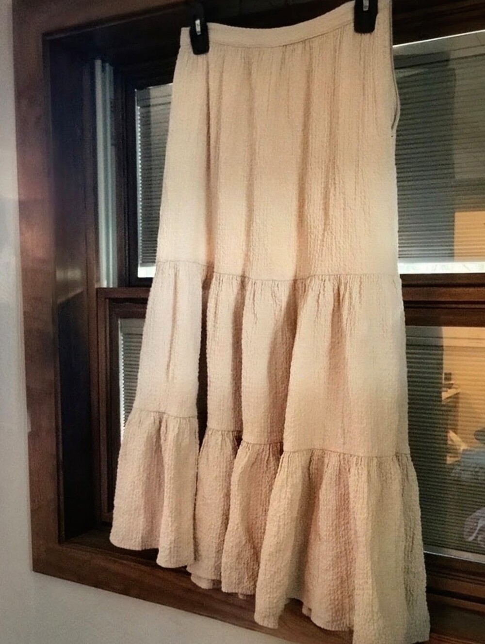 Urban Outfitters Cream Tiered Maxi Skirt
